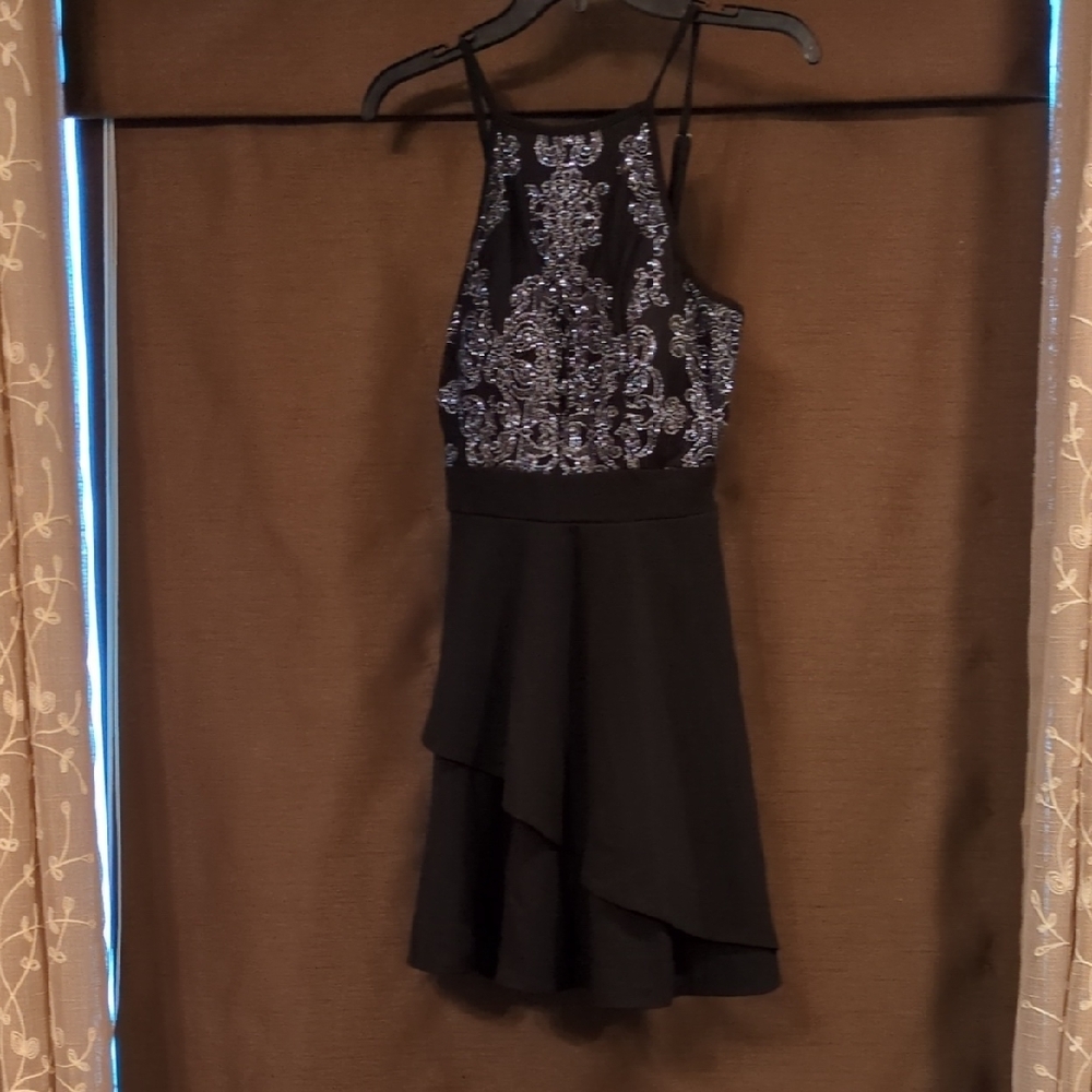 Elegant Black and Silver Kids Dress